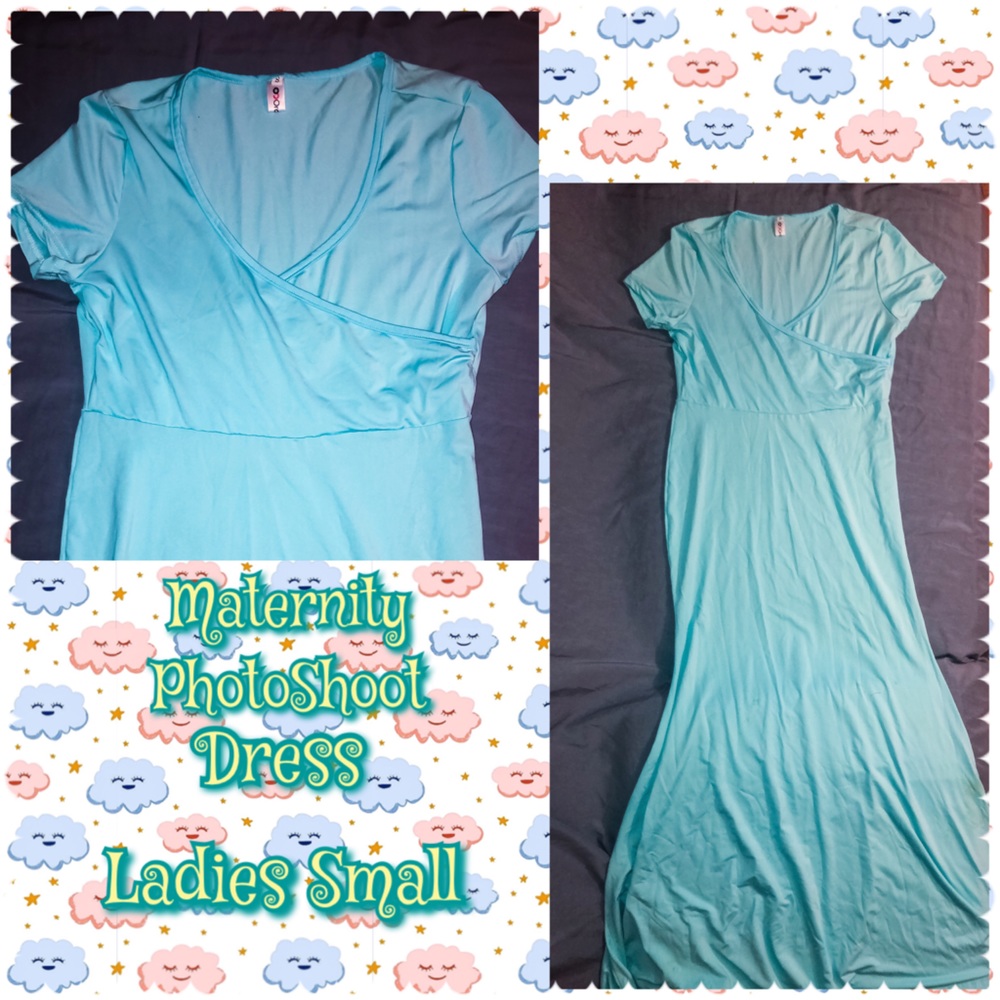 Baby Blue/Aqua Maternity Dress